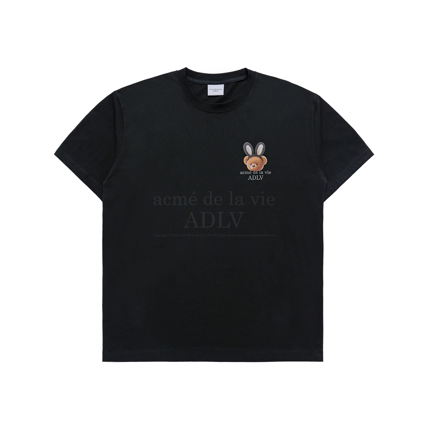 ADLV Rabbit Bear Doll Logo Black Tee