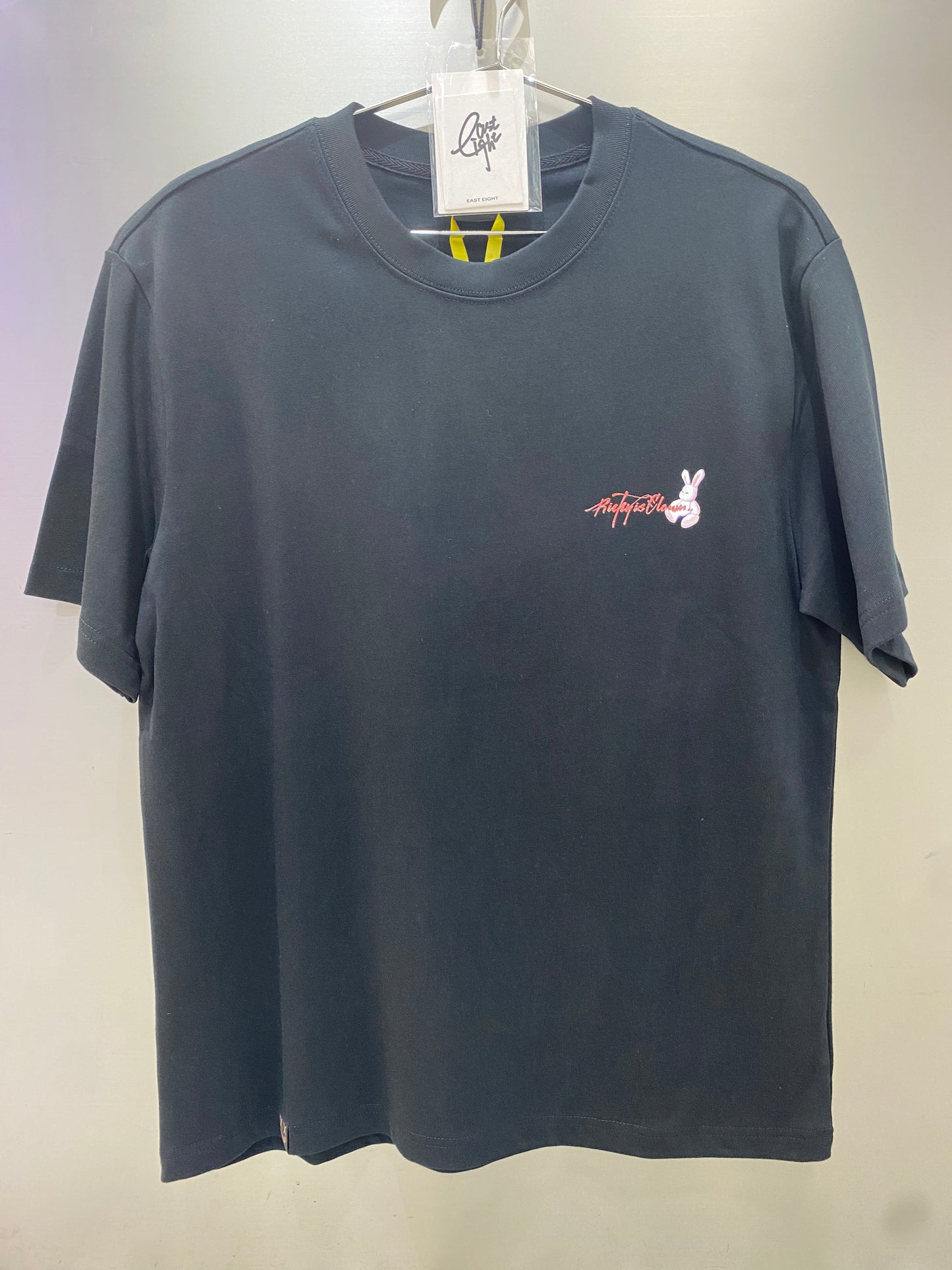Rickyisclown Hanging Rabbit Smiley Black Tee