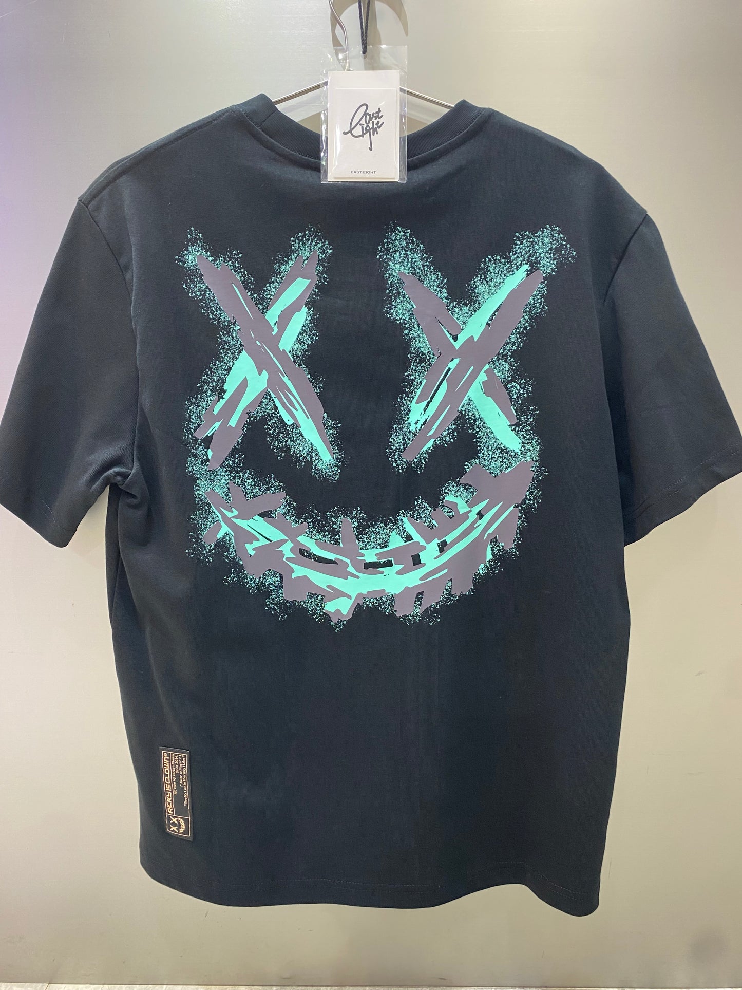 Rickyisclown Half Glow in the Dark Smiley Black Tee