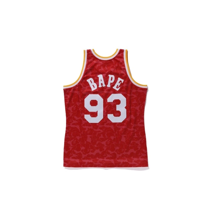 Bape Mitchell & Ness Rockets Red Camo Basketball Swingman Jersey