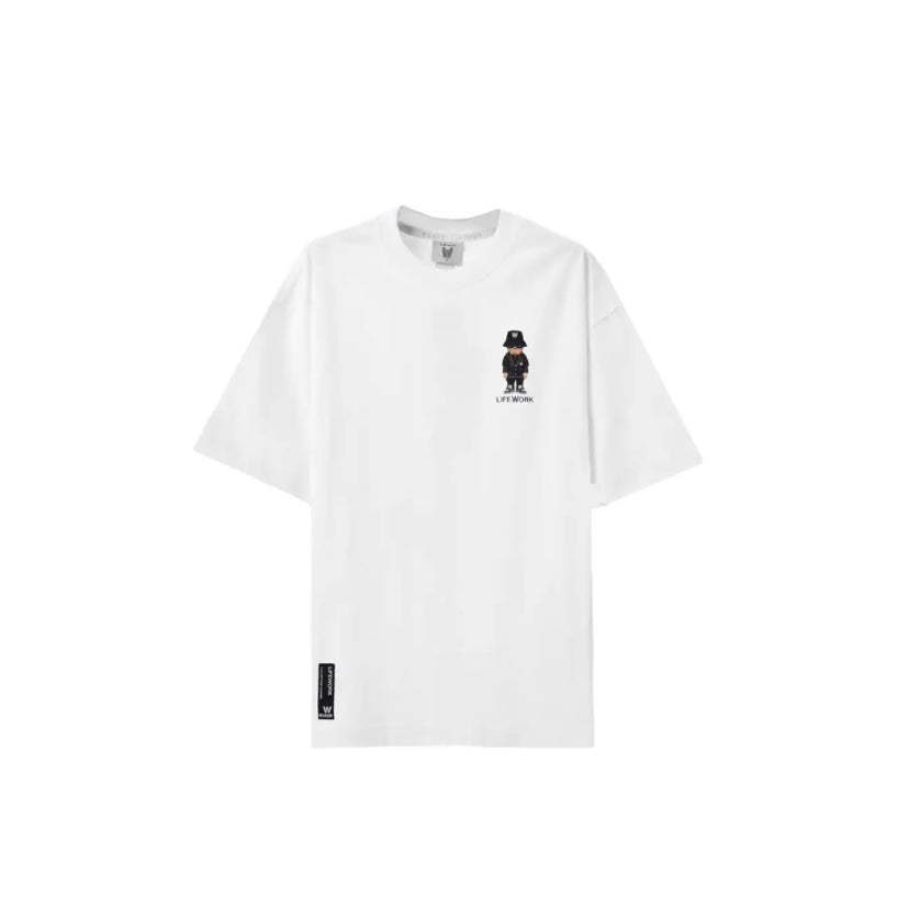 LifeWork Embroidered Chess Mascot White Tee