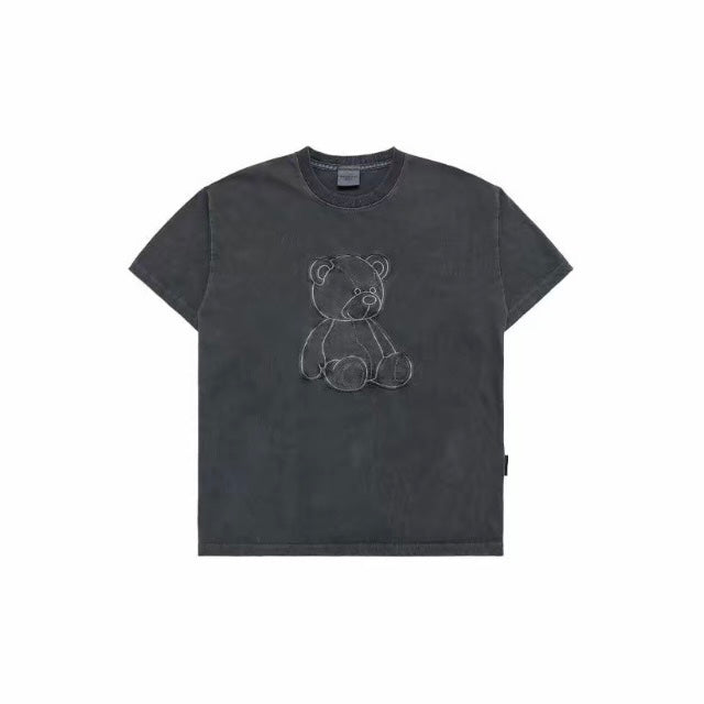 ADLV Bear Applique Pigment Charcoal Tee