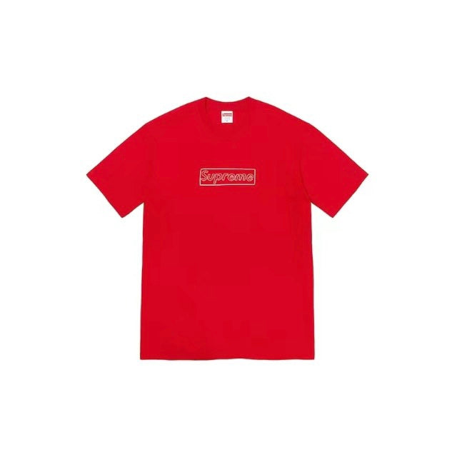 Supreme Kaws Chalk Logo Red Tee