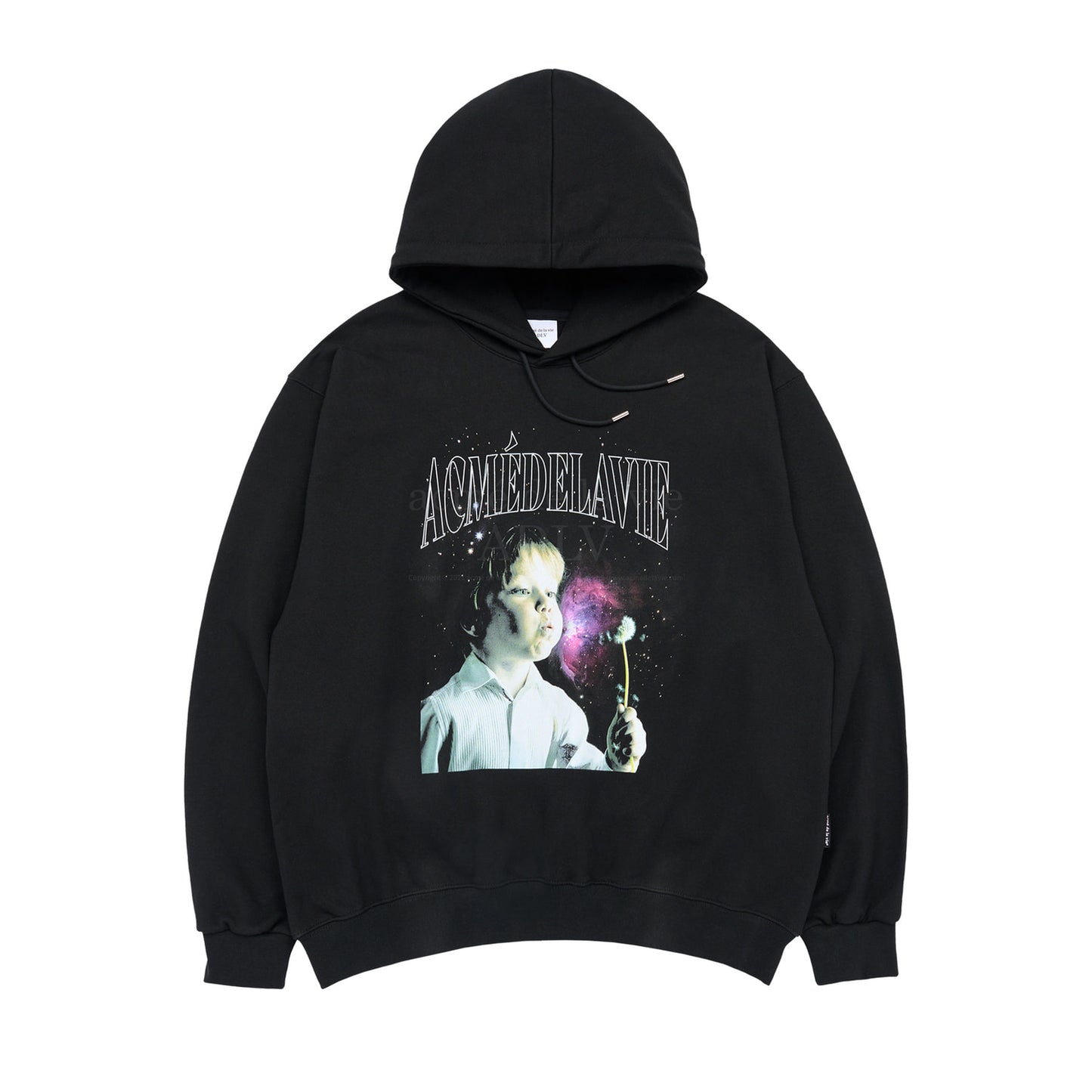 ADLV DTP Dandelion Boy Baby Face Black Hoodie
