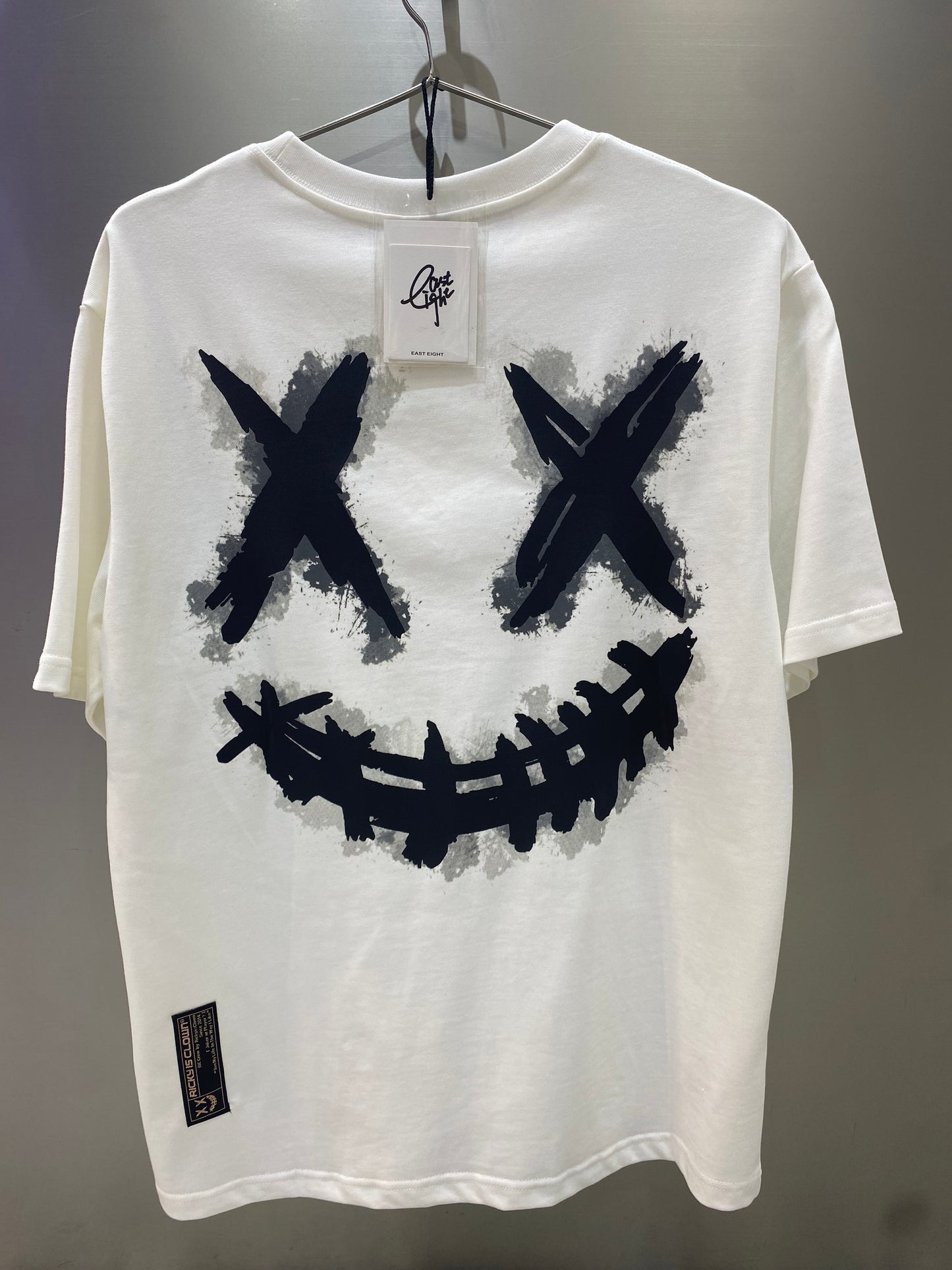 Rickyisclown Black Smudge Smiley White Tee