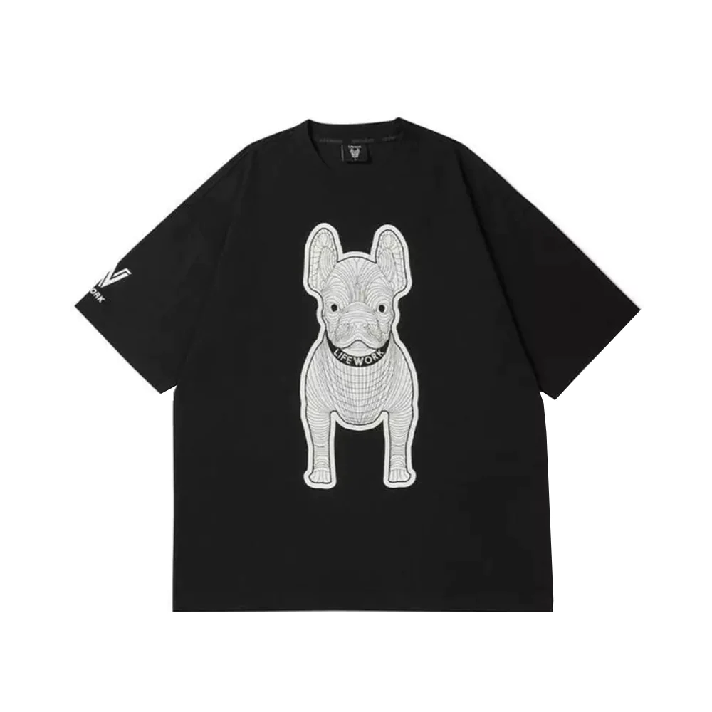 LifeWork Mascot White Black Tee