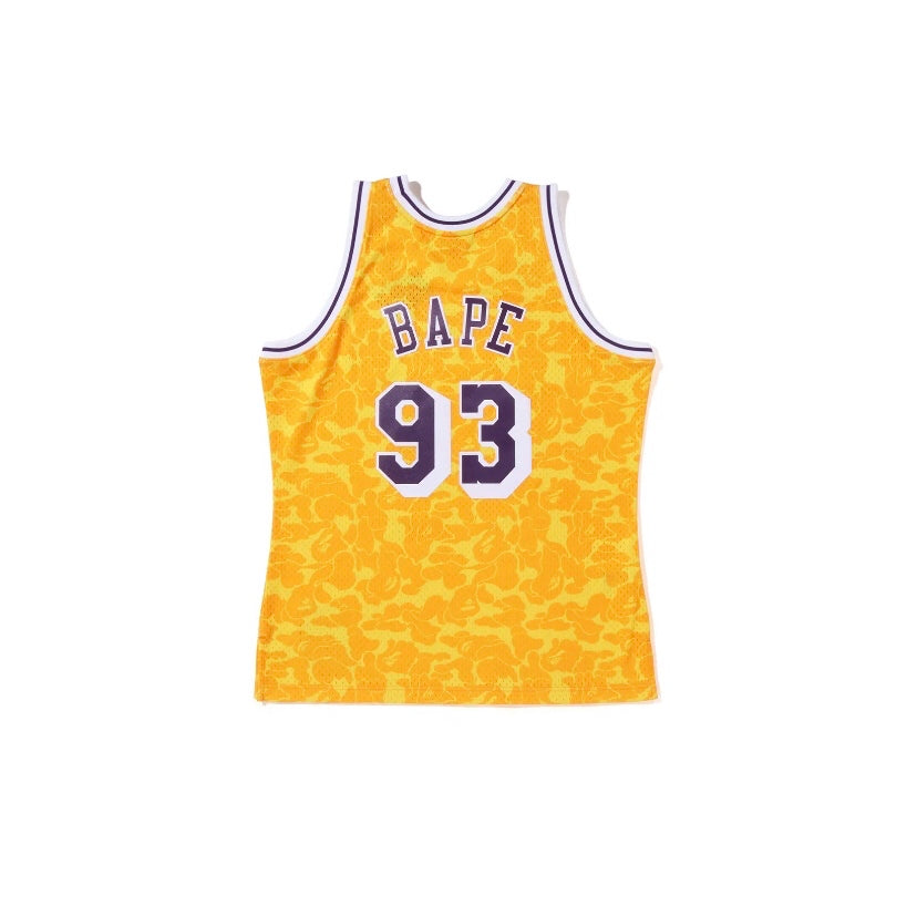 Bape Mitchell & Ness Los Angeles Lakers Yellow Jersey
