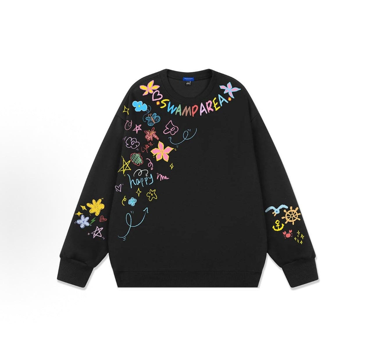 SWAMP AREA Black Long Sleeve Shirt