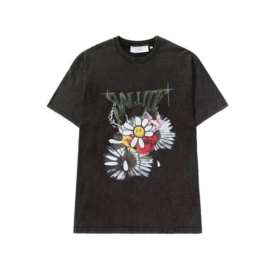 Salute Washed Black Tee