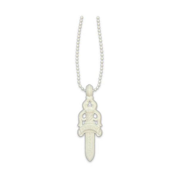 Chrome Hearts Rubber Large Dagger White Necklace