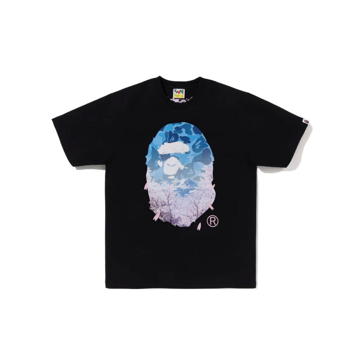 Bape 011 Sakura Photo Ape Head Black Tee