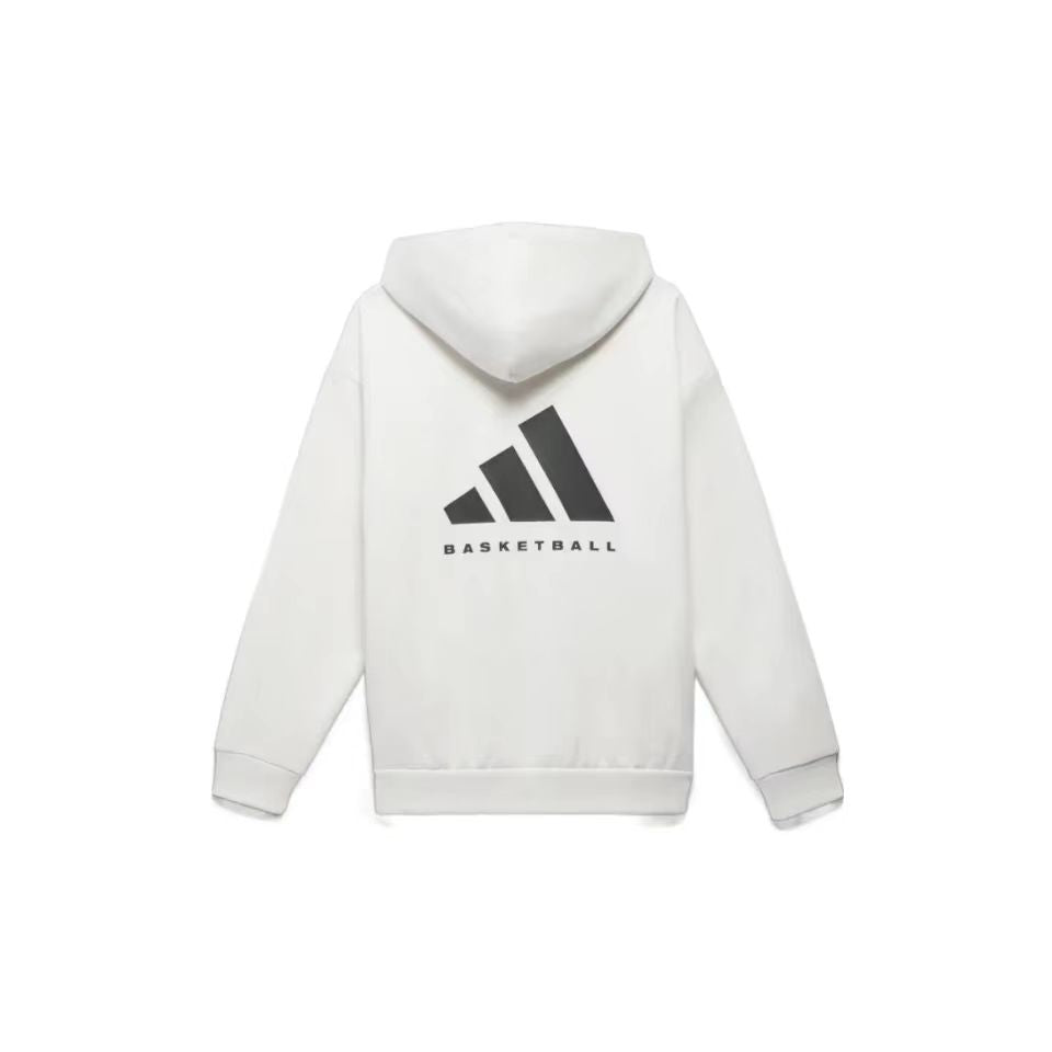 Adidas Basketball White Hoodie