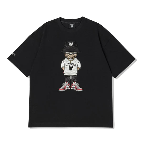 LifeWork Embroidered Hip Mascot Black Tee