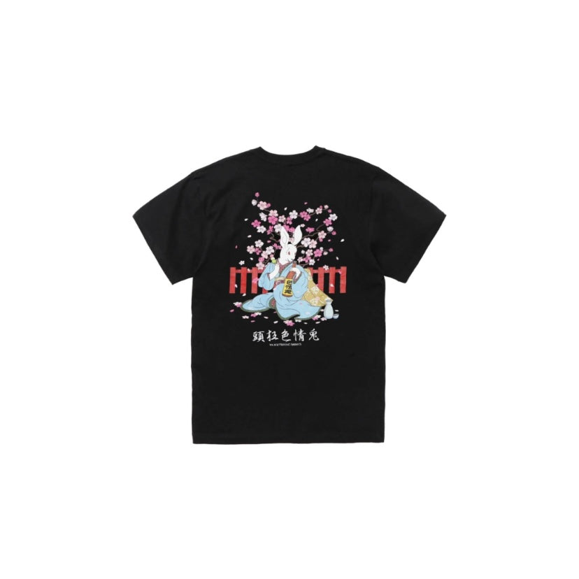 FR2 Japan Sakura Embroidery Pocket Black Tee