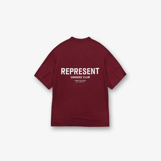 Represent Owner's Club White Maroon Tee