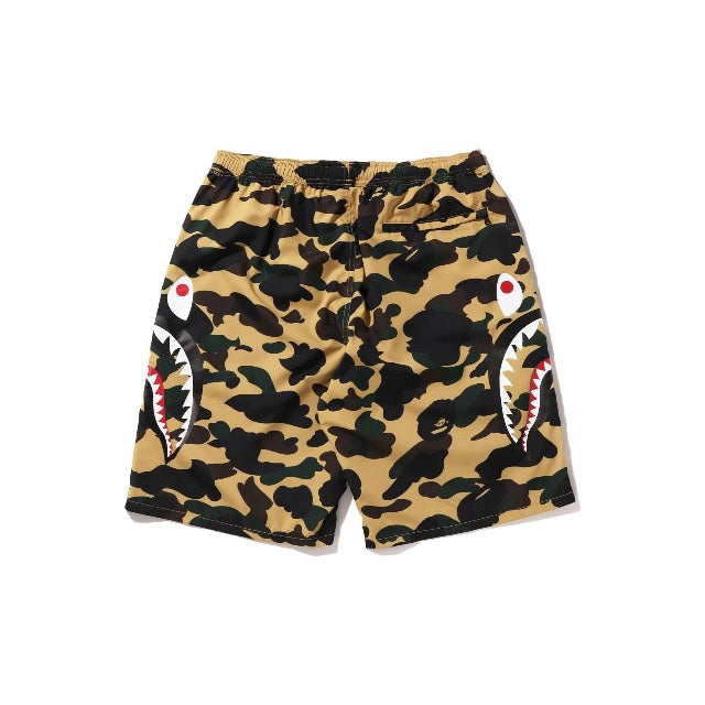 Bape Camo Shark Yellow Shorts