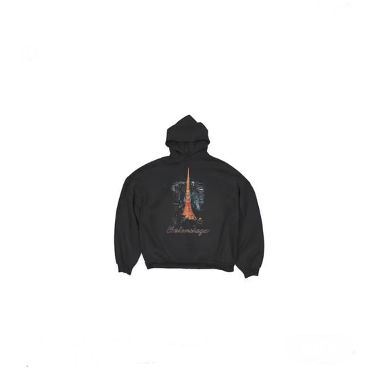 Balenciaga Ginza Store Tokyo Tower Black Hoodie BF