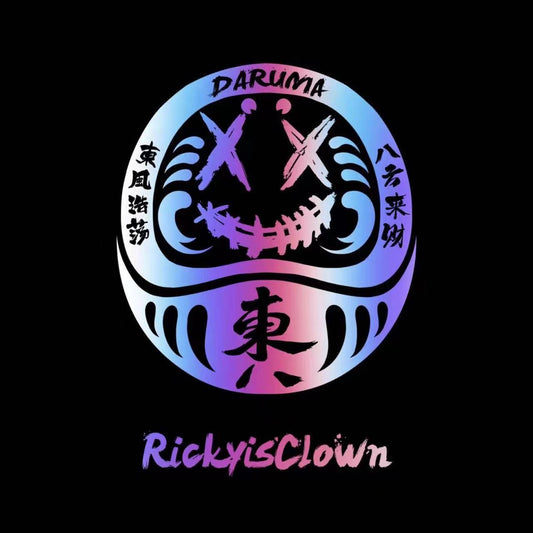 Rickyisclown East Eight Daruma Reflective Black Tee
