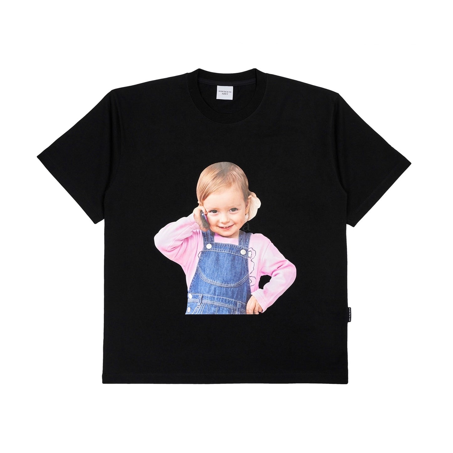 ADLV Baby Face Telephone Girl Black Tee