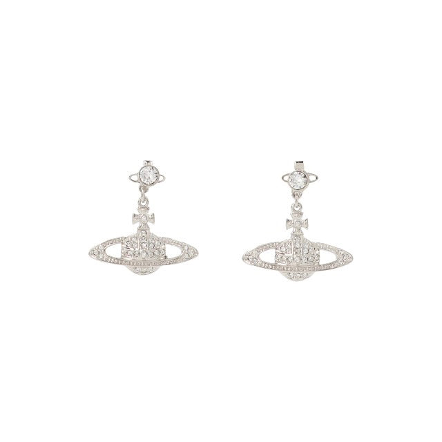 Vivienne Westwood Mini Bas Relief Drop Silver Earrings