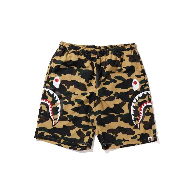 Bape Camo Shark Yellow Shorts