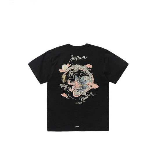 FR2 Embroidery Dragon Black Tee