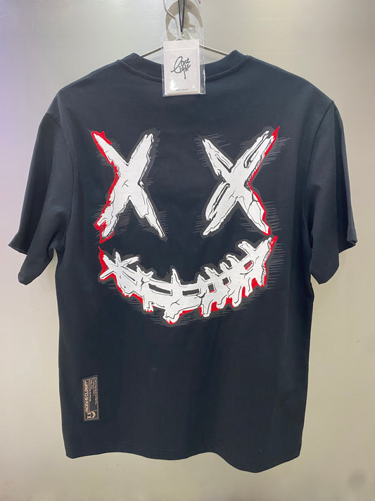 Rickyisclown Red Crayon Smiley Black Tee