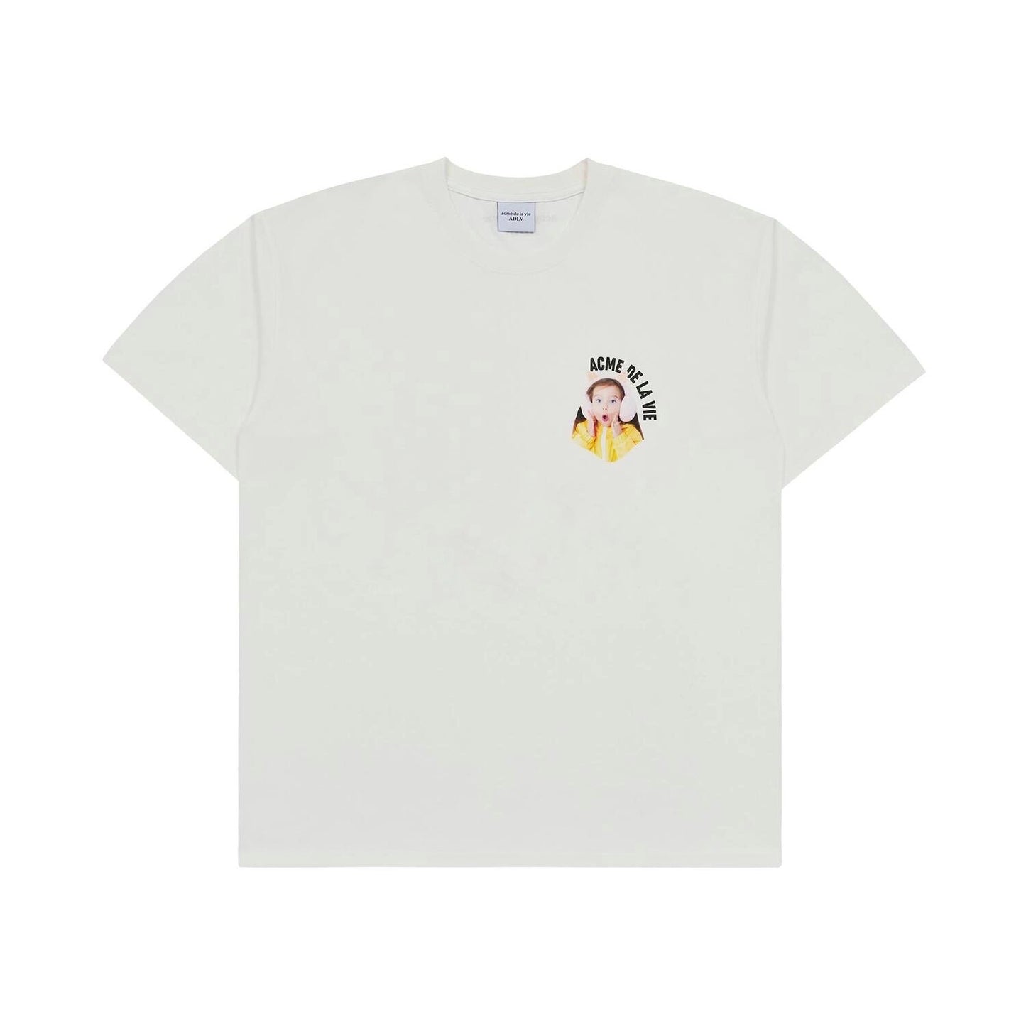 ADLV Mini Baby Face Cat Earplug Cream Tee