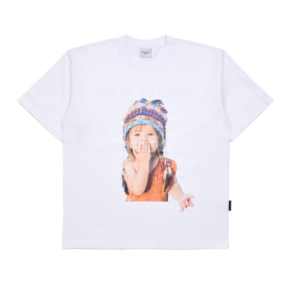 ADLV Baby Face Indian Boy White Tee