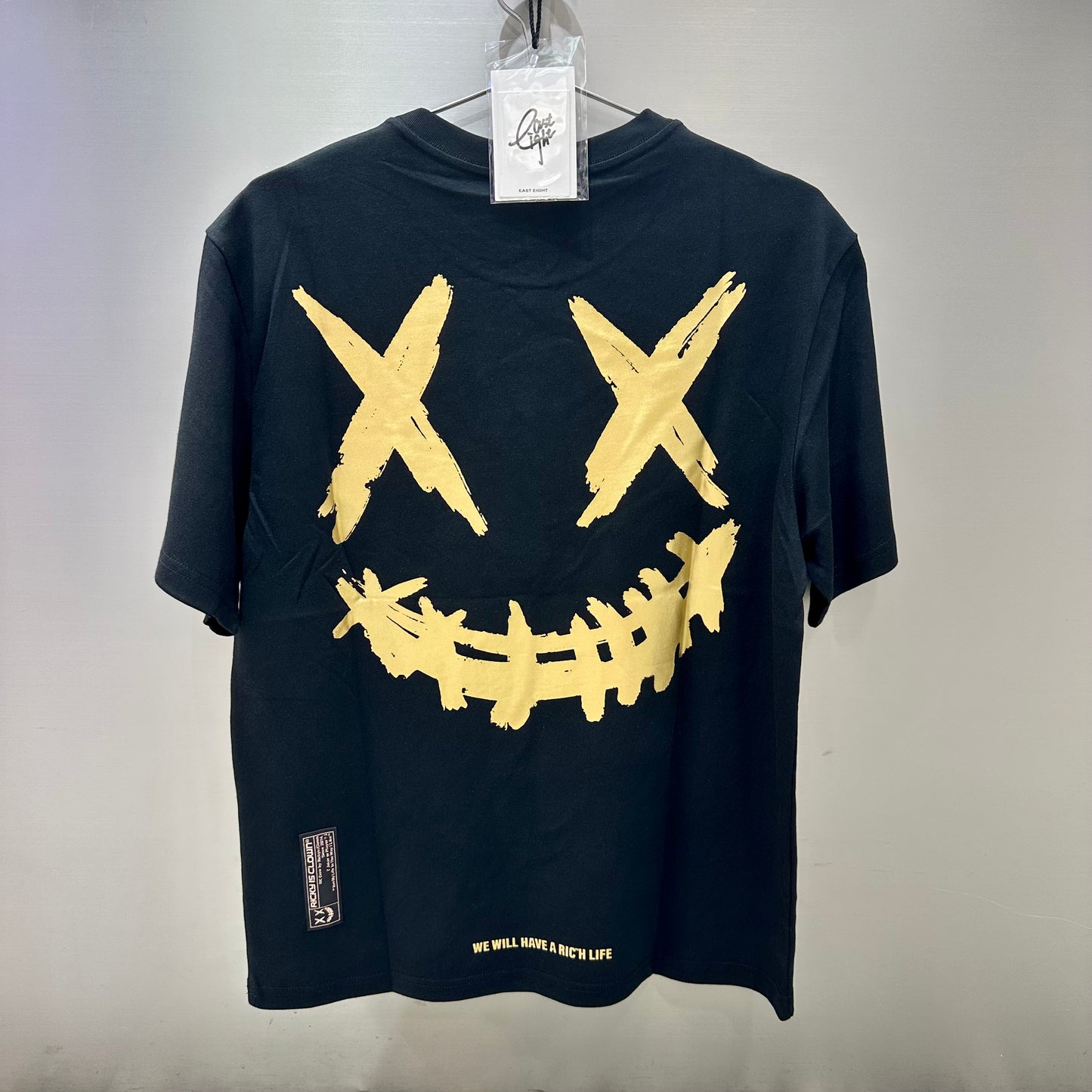 Rickyisclown Gold Foil Smiley Black Tee