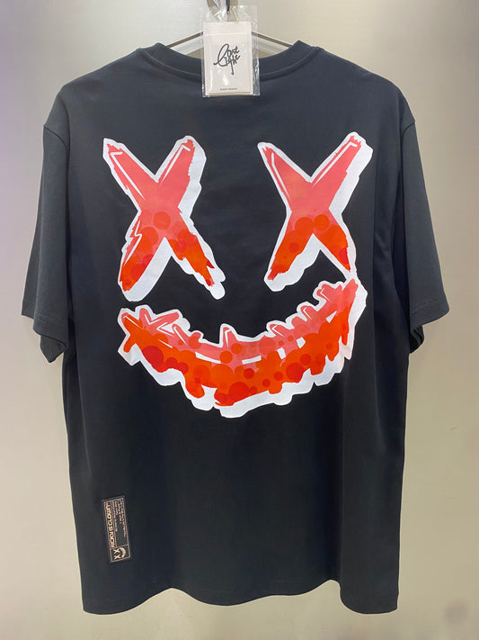 Rickyisclown White Red Smiley Black Tee