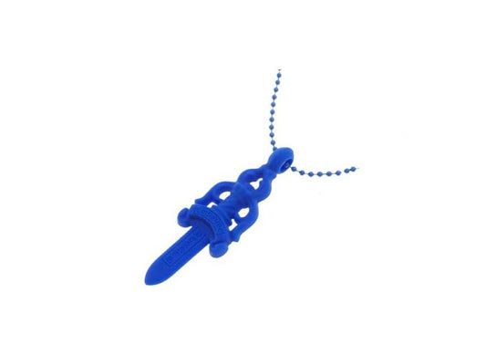 Chrome Hearts Rubber Large Dagger Blue Necklace