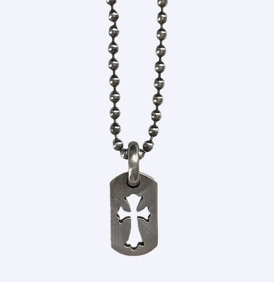 Chrome Hearts Medium Dagger Dog Tag 925 Sterling Silver Pendant