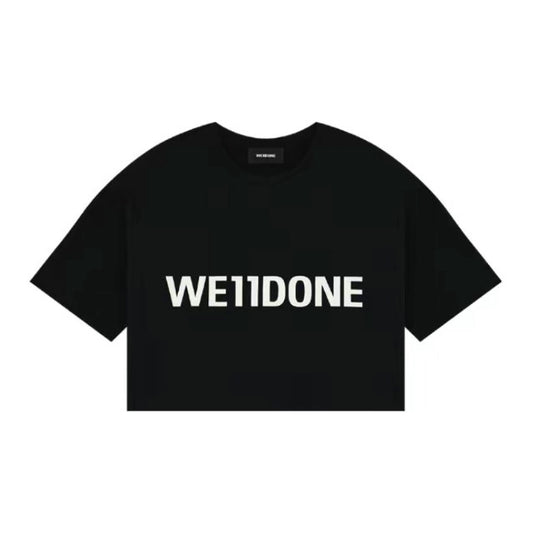 Welldone Logo-Print Jersey Black Cropped Tee