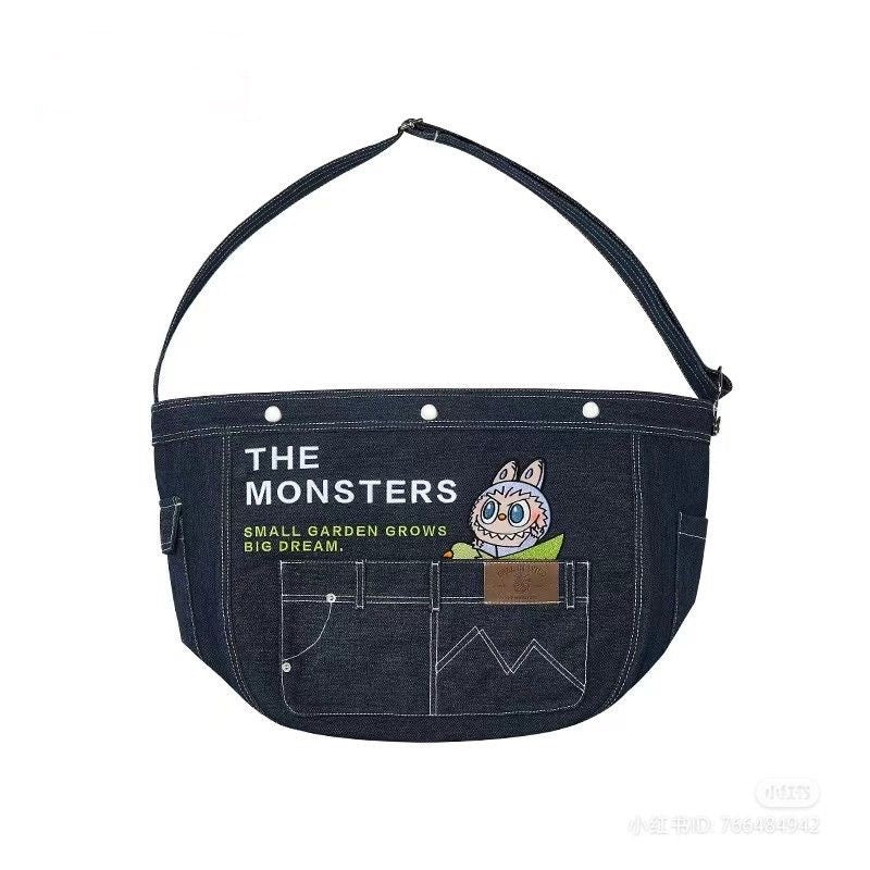 Pop Mart The Monsters Labubu Fall In Wild Series- Denim Messenger Bag