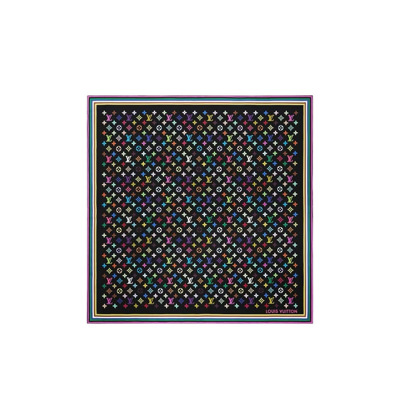 Louis Vuitton Murakami Square 90 Black Scarf M96095 BF