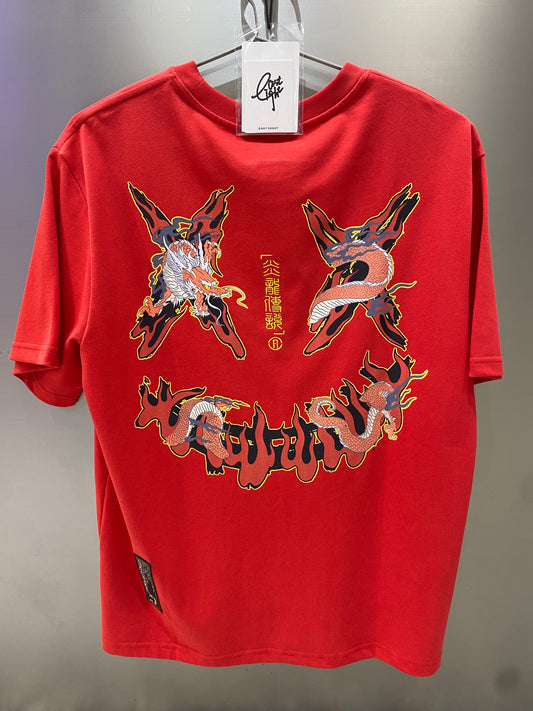 Rickyisclown Fire Dragon Smiley Red Tee