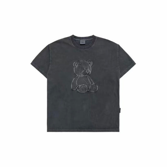 ADLV Bear Applique Pigment Charcoal Tee