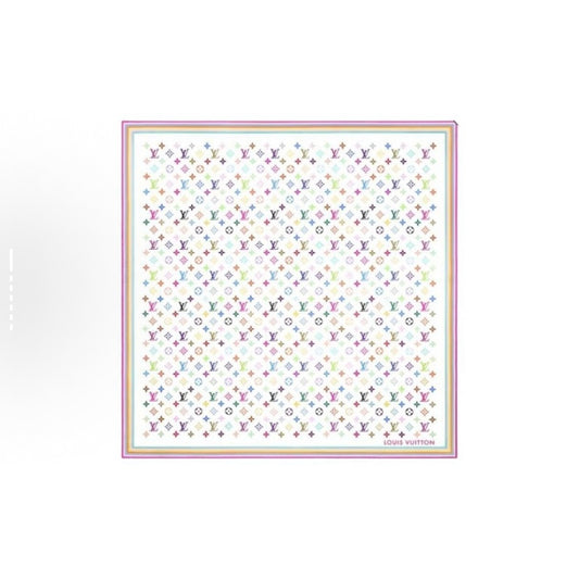 Louis Vuitton Murakami Square 90 White Scarf M94967 BF