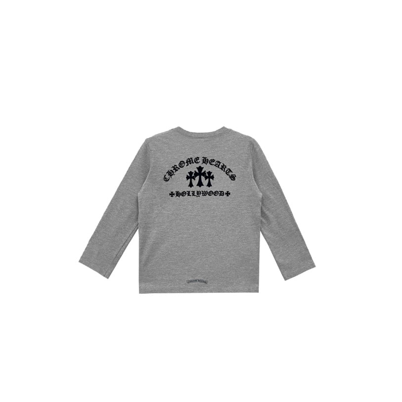 Chrome Hearts Triple Cross Hollywood Grey Long Sleeve Xiao Ming