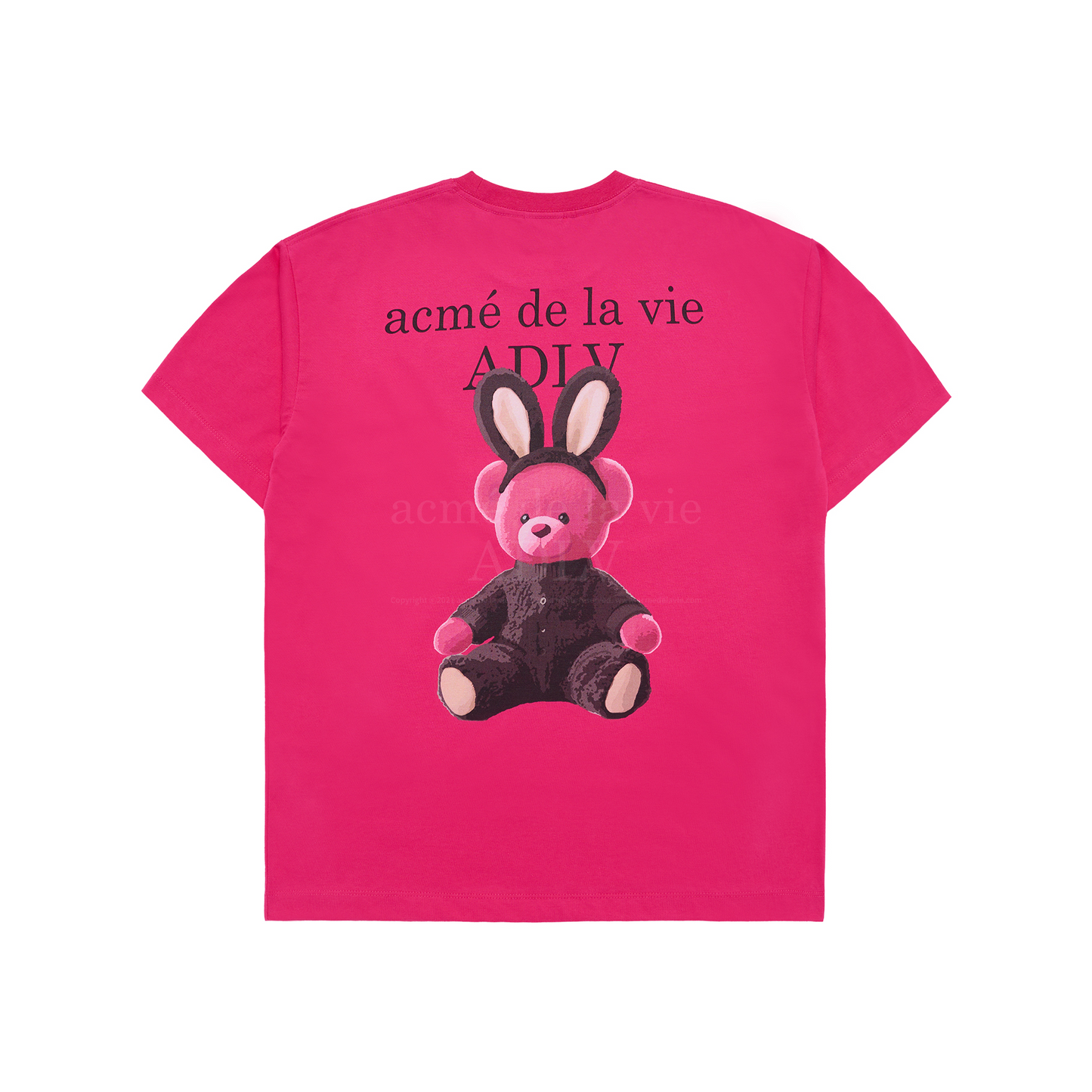 ADLV Rabbit Bear Doll Logo Pink Tee