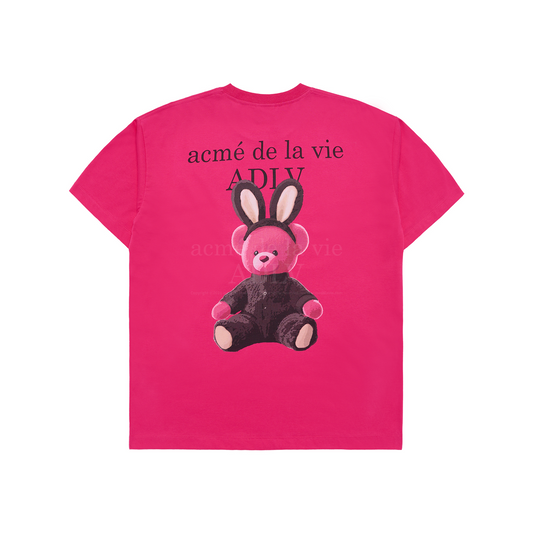 ADLV Rabbit Bear Doll Logo Pink Tee