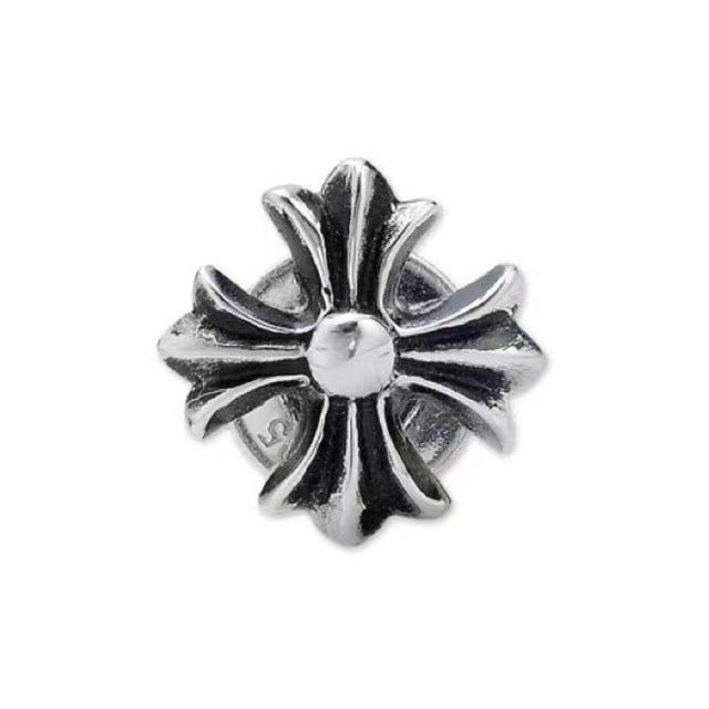 Chrome Hearts Cross Cut Out Stud Silver Earring