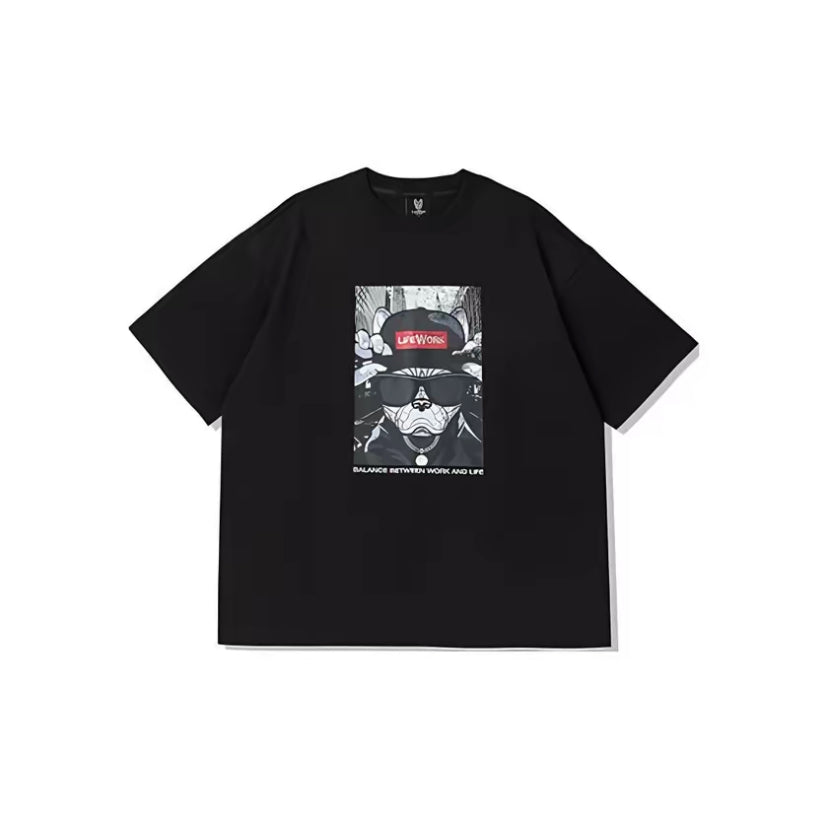 LifeWork Snapback Red Box Logo Black Tee