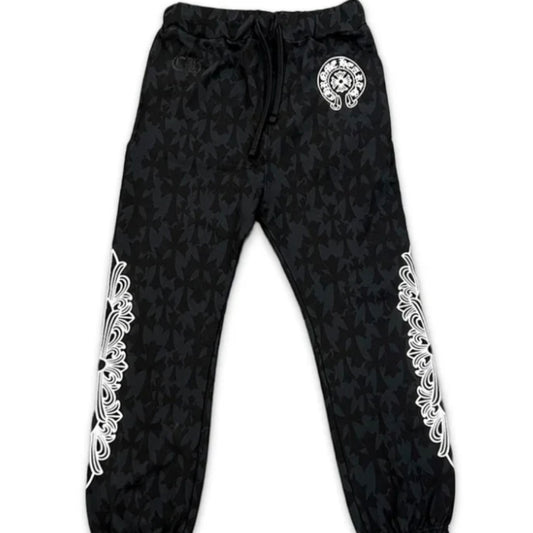 Chrome Hearts Cemetery Print Black Sweat Pants