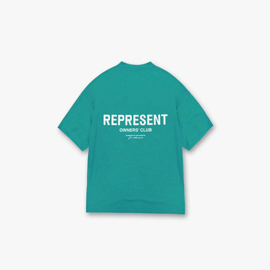 Represent Owner's Club White Teal Tee