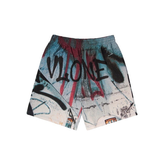 Vlone Graffiti Blue White Shorts