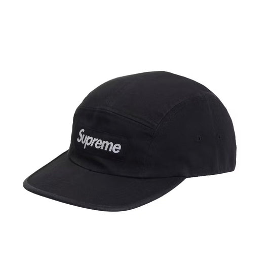 Supreme Washed Chino Twill Black Camp Cap