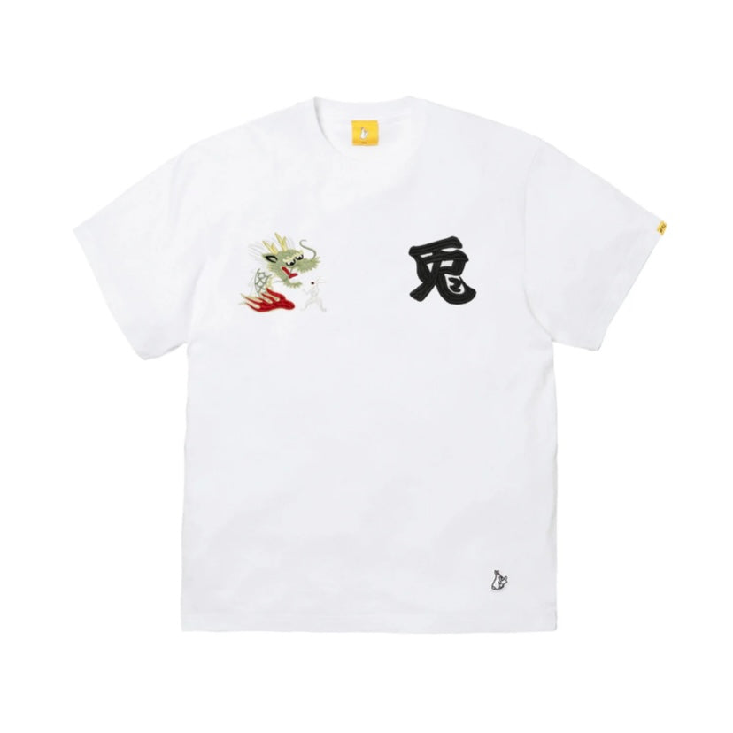 FR2 Rabbit Dragon Embroidery White Tee