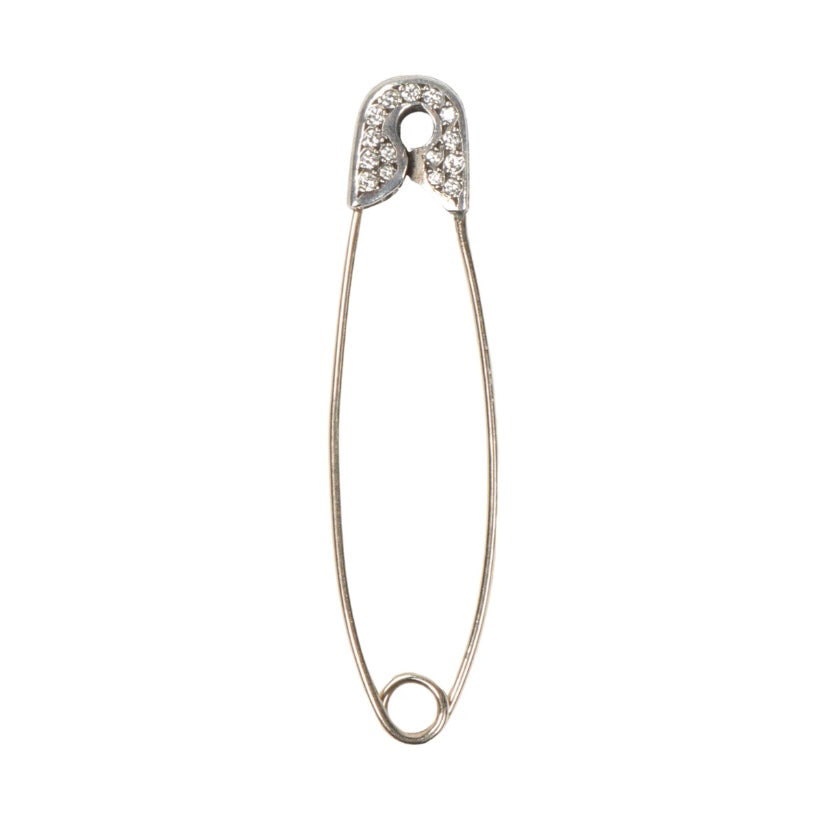 Chrome Hearts Silver Safety Pin (Paved Diamonds) BF